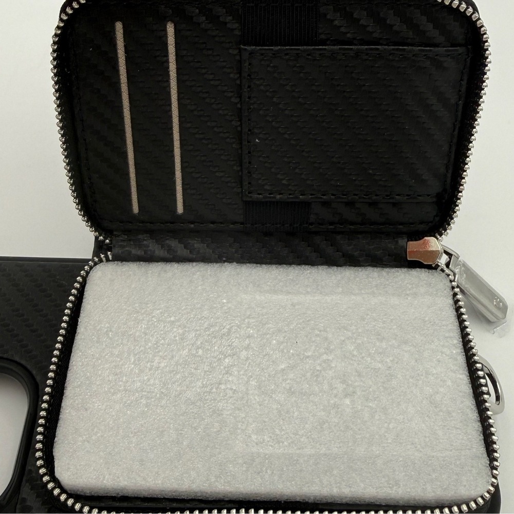 Custype iPhone 13 Pro Wallet Case Black Zipper Pouch Card Holder NEW - Picture 5 of 7